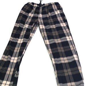 Nautica Womens Plaid Sleep Pants Size L Navy & Gray Polyester